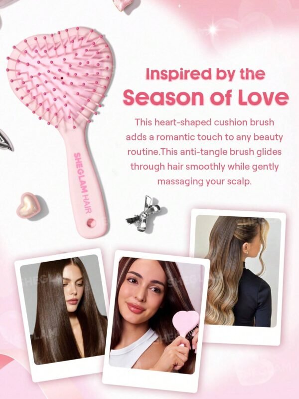 Cupid's Charm Sweet Heart Paddle Brush