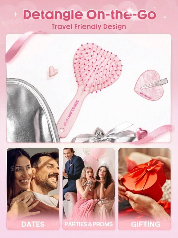 Cupid's Charm Sweet Heart Paddle Brush