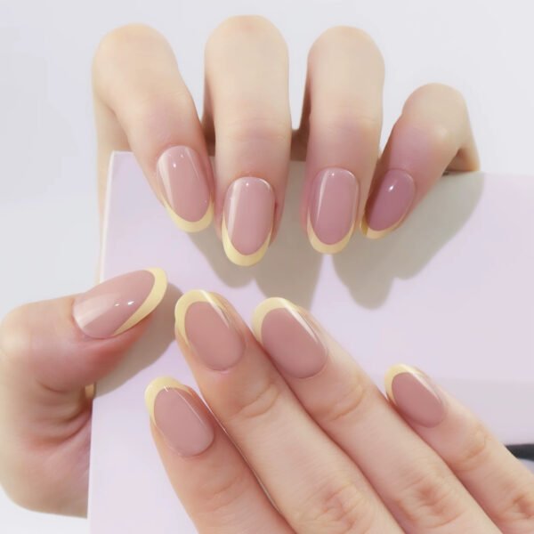 24 pcs oval french nails