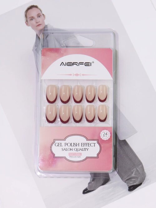 24 pcs oval french nails
