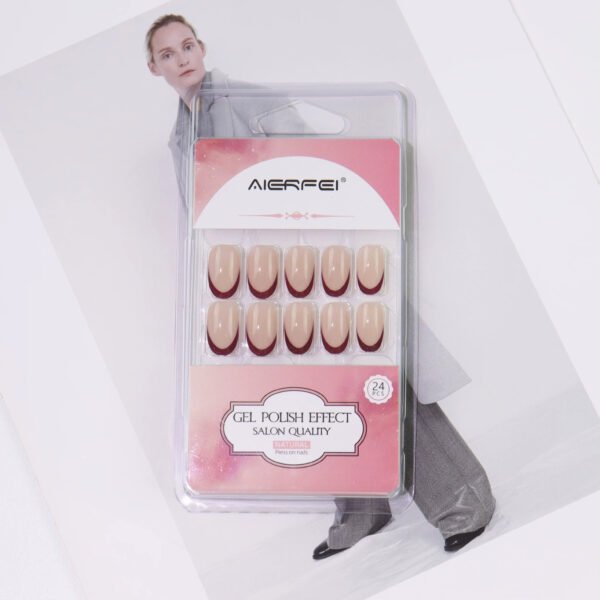 24 pcs oval french nails