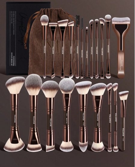 Maange 21 Makeup Brushes + Storage Bag
