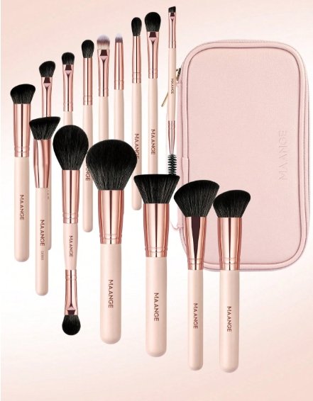 Maange 15 Makeup Brushes + Makeup bag