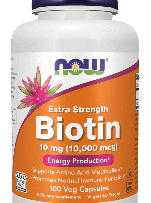 NOW Foods Biotin 10000mcg 120 veg capsules bottle on Carty Lebanon